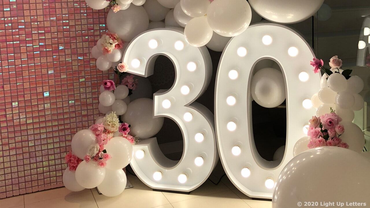 30th Birthday Light Up Numbers
