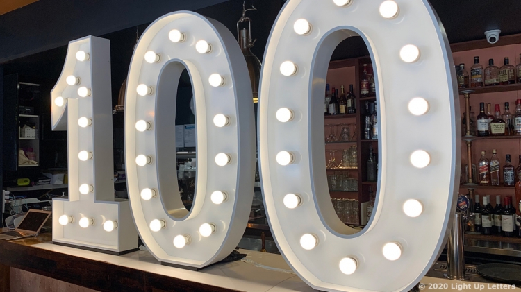 100th Light Up Numbers