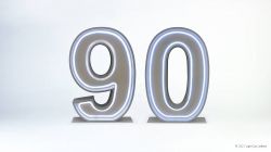 90th Neon Light Up Numbers