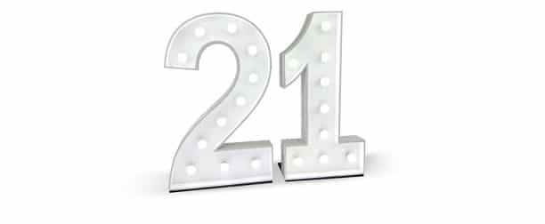 21st Light Up Event Letters