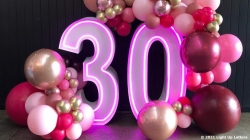 30th Neon Light Up Numbers
