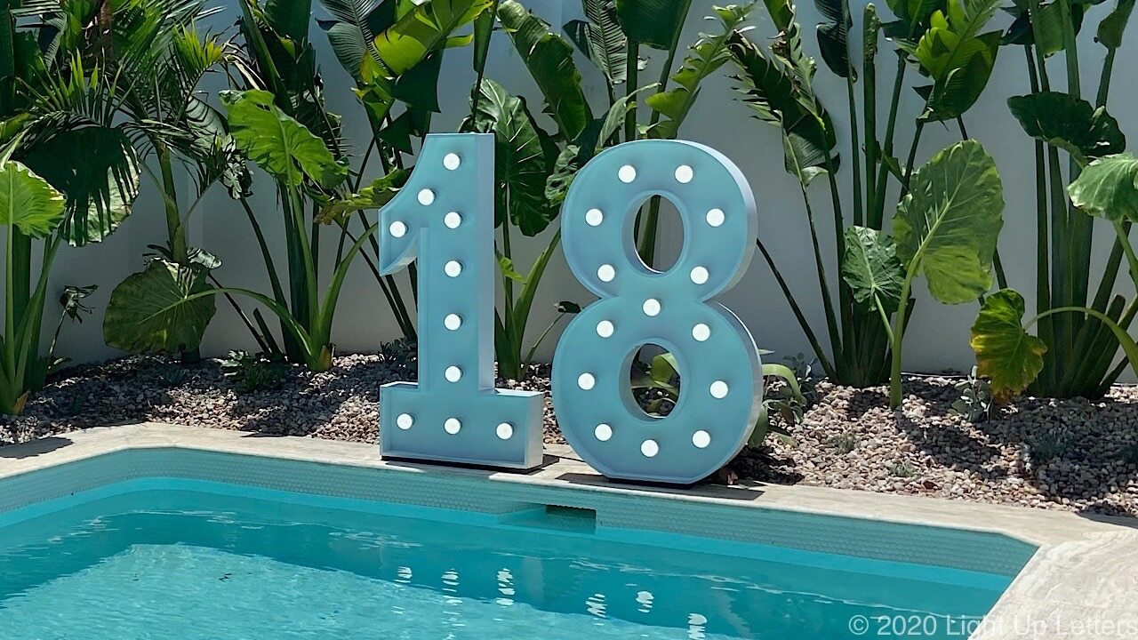 18th Birthday Light Up Numbers