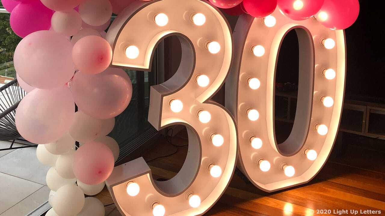 30th Light Up Numbers