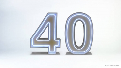 40th Neon Light Up Numbers